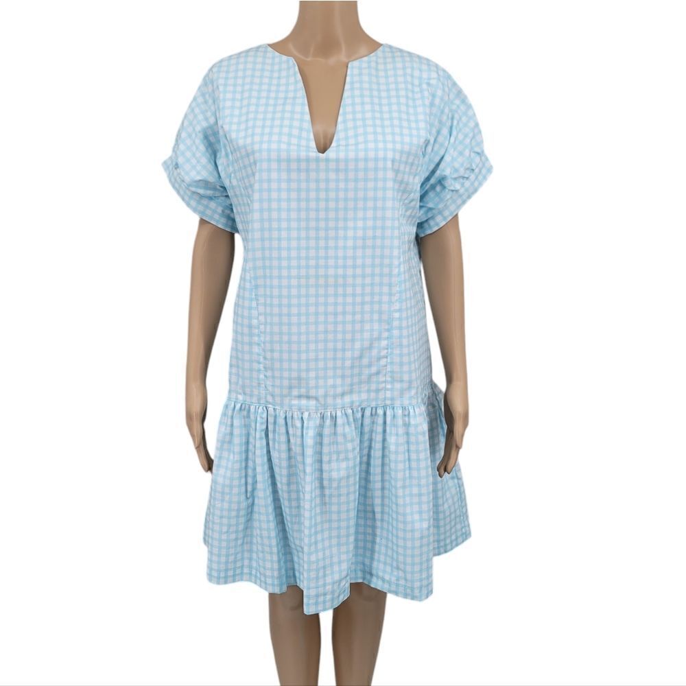 Brooke Wright Lucy Dress LIMITED COLLECTION Light Blue White Check Gingham
